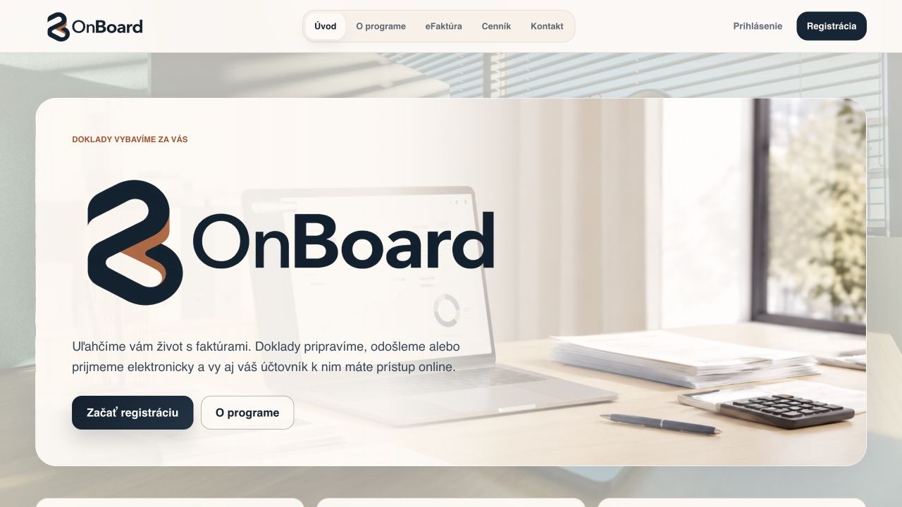 Onboard.sk – online fakturácia a elektronické doklady